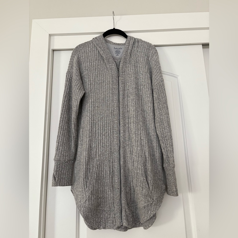 Splendid Gray Hooded Cardigan
